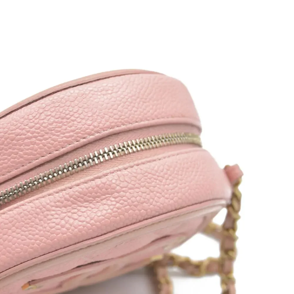 $2150 Chanel Caviar Filigree Quilted Round Crossbody 2019